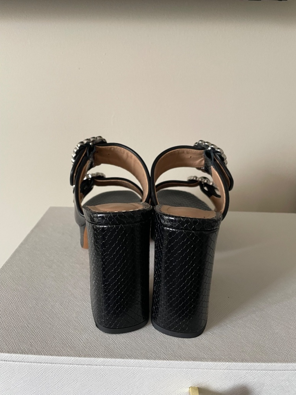 Maje - Rhinestone Buckle Mules - Picture 3 of 5